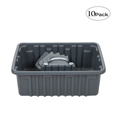 American Built Pro Pro-Grade Tool Tote, Polyethylene, Gray, 19 in W x 11 in D x 6 in H, 10 PK T1050 P10